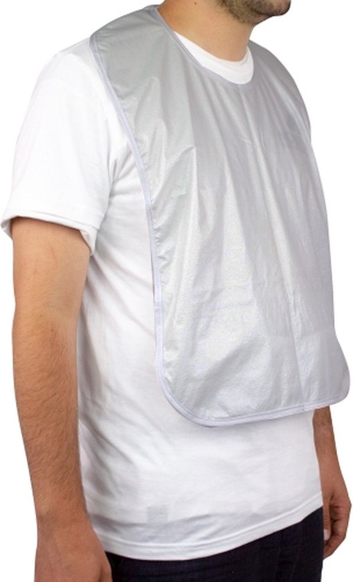 Bavoir pour adultes | Tissu éponge | Avec sac | Réutilisable | 65 x 45 cm | Une taille | Clinique mobile