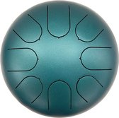 LIDAH® Steel Tongue Drum - C-Majeur Myko Series - Handpan 16 cm - voor Kinderen en Volwassenen - Lotus Yoga Klankschaal - Dark Green