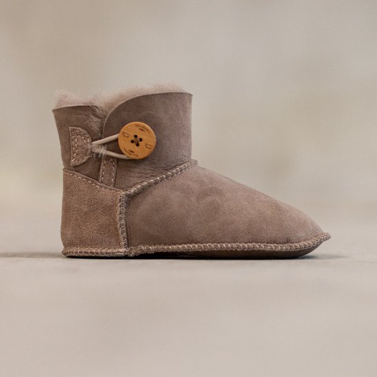 Hollert Lamsvacht pantoffels met trekpunt beige premium bontschoenen van 100% merino schapenvacht, beige, 41 EU