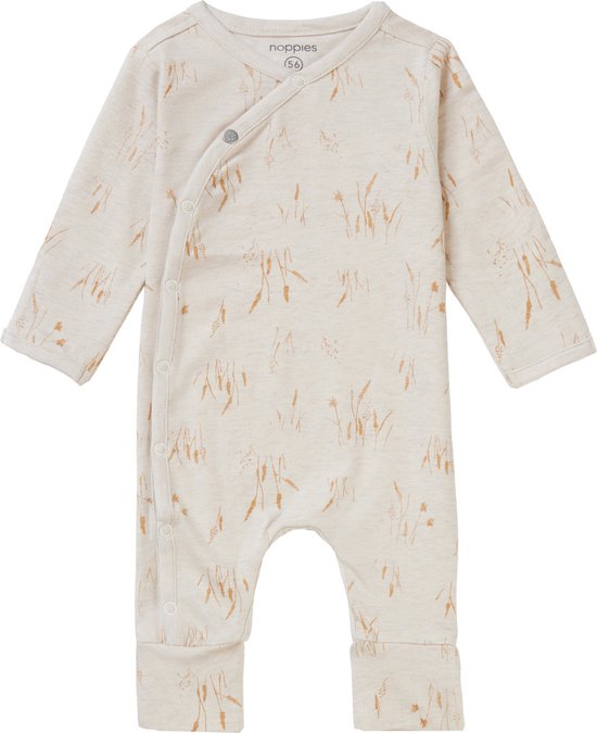 Foto: Noppies unisex playsuit bryant long sleeve allover print unisex boxpak oatmeal maat 44