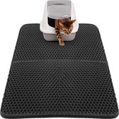 Dubbellaagse - EVA kattenbakmat 55*75 cm vouwmodel Dubbellaags Honingraatontwerp Antislip en Waterdicht Deken Kitty Kattenbakmat Benodigdheden voor huisdieren (Zwart)