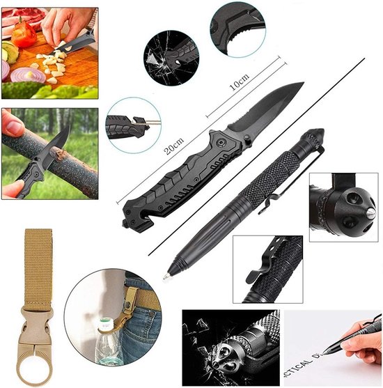 Ensemble de pelle de survie en plein air, pelle tactique pliable multifonctionnelle, hachette, équipement de camping en acier à haute teneur en carbone pour randonnée, camping, chasse Ensemble de pelle de survie en plein air, pelle tactique pliable multifonctionnelle, hachette, équipement de camping en acier à haute teneur en carbone pour randonnée, camping, chasse