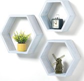 Set de 3 étagères flottantes murales en nid d'abeille, Planches hexagonales de ferme, étagère de rangement murale, étagères suspendues en bois pour affichage , Décoration murale, étagère pour salon, chambre à coucher, Cuisine