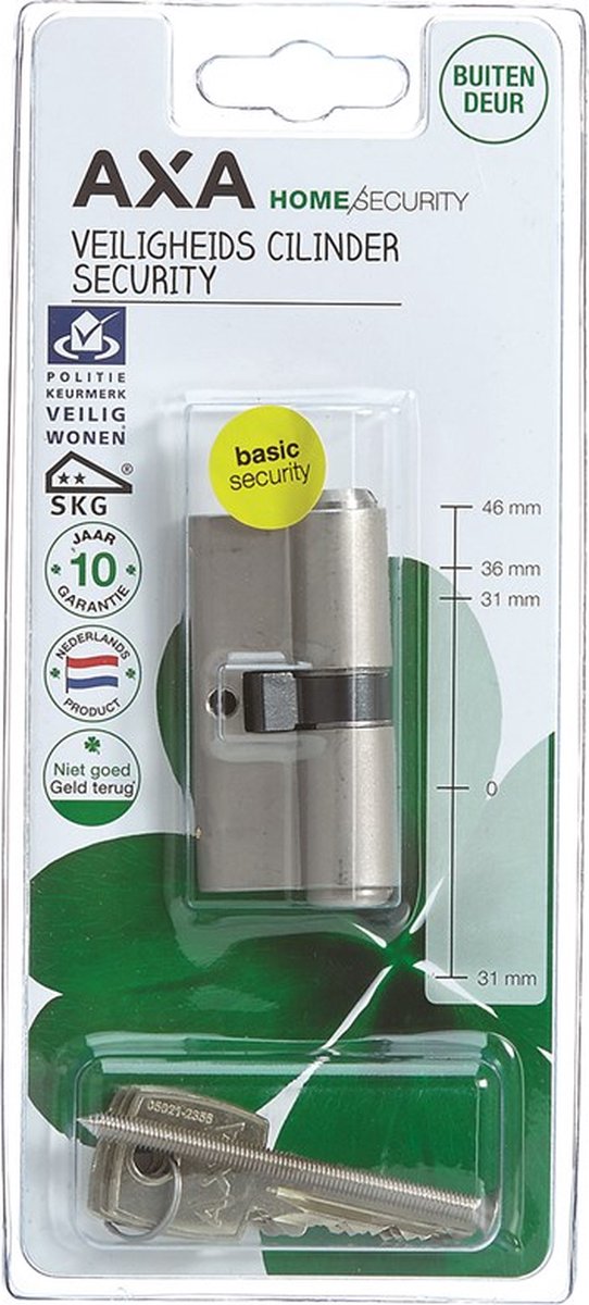 AXA Dubbele Veiligheidscilinder (Security): 30-30 mm, incl. 3 sleutels
