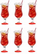 Glasmark Cocktail glazen - 6x - 420 ml - rood - glas - pina colada glazen