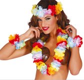 Toppers in concert - Guirca Hawaii krans/slinger set - Tropische/zomerse kleuren mix - Hoofd/polsen/hals slingers - Party verkleed accessoires