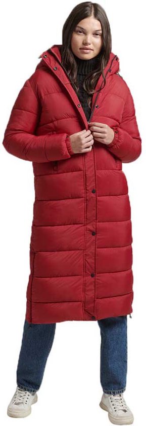 Superdry Vintage Hooded Mid Layer Long Jacket Rouge XS Femme
