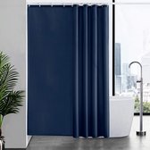 Rideaux de douche imperméables dans la salle de bain, rideau textile pour la baignoire, antifongique, rideau de salle de bain en tissu, opaque, avec 12 crochets, bleu foncé, 180 x 210.
