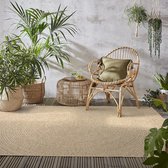 Flycarpets Ceres Buitenkleed Laagpolig - Jute - Cirkel Vloerkleed - Naturel - 160x230 cm