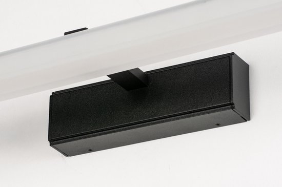 Lumidora Wandlamp 73995 - Voor binnen - MILAN - Ingebouwd LED - 18.0 Watt - 1000 Lumen - 3000 Kelvin - Zwart - Wit - Kunststof - Badkamerlamp - IP44