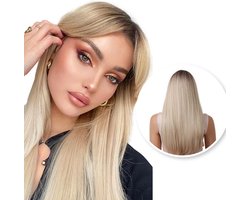 SassyGoods Blonde Pruik - Pruiken Dames Lang Haar - Haarwerk - Haarstuk - Haren Vrouwen - Lijkt Echt Haar - Verstelbaar - Blond - 65 cm