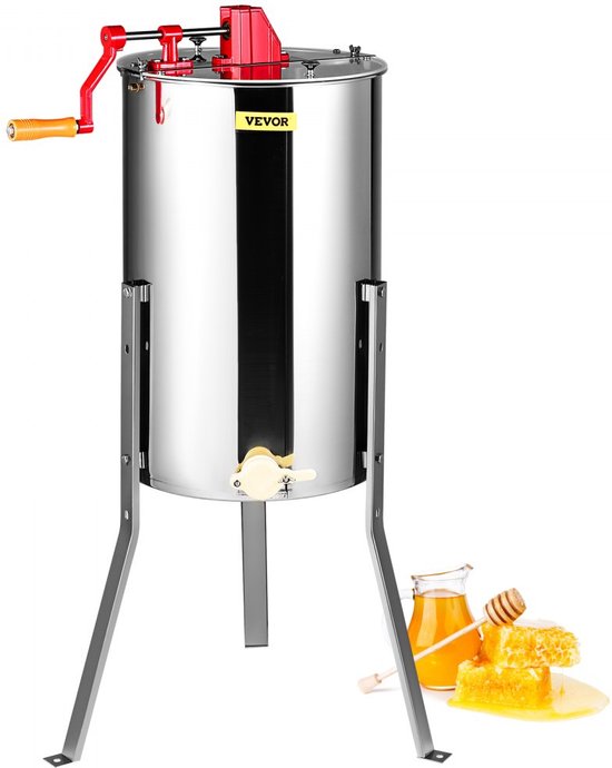 honingslinger handmatige tangentiale honingslinger 2/4 frame honingslinger gemaakt van roestvrij staal 48x23cm honingraatmaat (diep) 48x16cm honingraatmaat (medium) 45mm honingslot Ideaal voor hobby- en professionele imkers