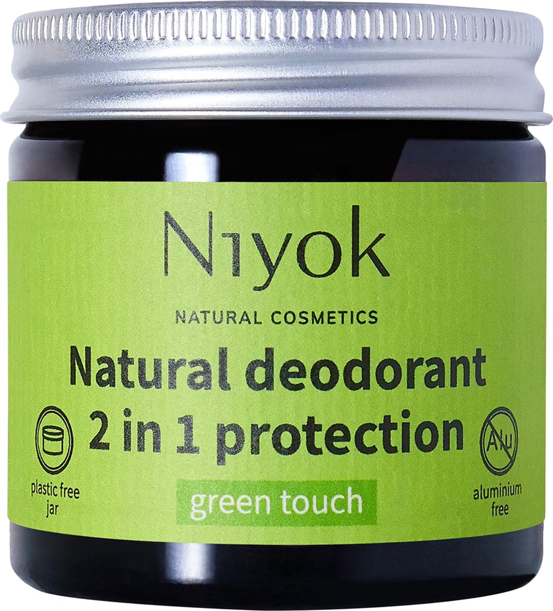 Niyok Touch Green - Deocreme - 40 ML - Anti-transpirant - Kruidige geur - Gevoelige oksels