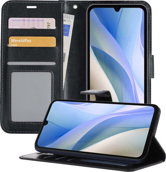 Étui pour Samsung A15 Case Book Case Cover Wallet Cover Walletcase - Étui pour Samsung Galaxy Galaxy A15 Case Bookcase Case - Zwart