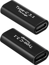 NÖRDIC USBC-FF - USB-C 3.1 Vrouwelijk naar USB-C 3.1 Vrouwelijk adapter - Zwart