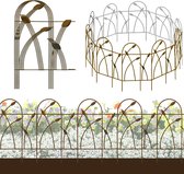 Metalen decoratieve tuinhekrand, 81 cm x 4,87 m, roestvrij smeedijzeren landschapshek voor bloembed, bomen, dierenbarrière (brons)