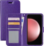 Hoes Geschikt voor Samsung S23 FE Hoesje Book Case Hoes Flip Cover Wallet Bookcase - Paars