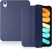 HB Hoes Geschikt voor Apple iPad Mini 6 2021 (8.3 inch) Donker Blauw - Tri Fold Tablet Case - Smart Cover