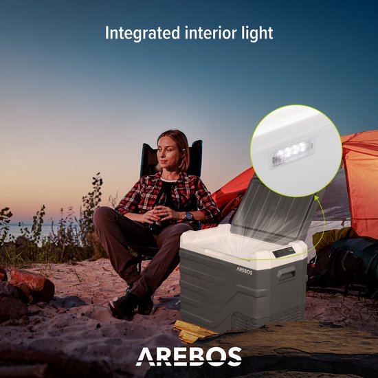 AREBOS Compressor Koelbox - Koelbox Elektrisch 12V 230 Volt - Koelbox Auto - 43L - Temperatuurregeling via APP of LCD-touchscreen van AREBOS — afbeelding 2