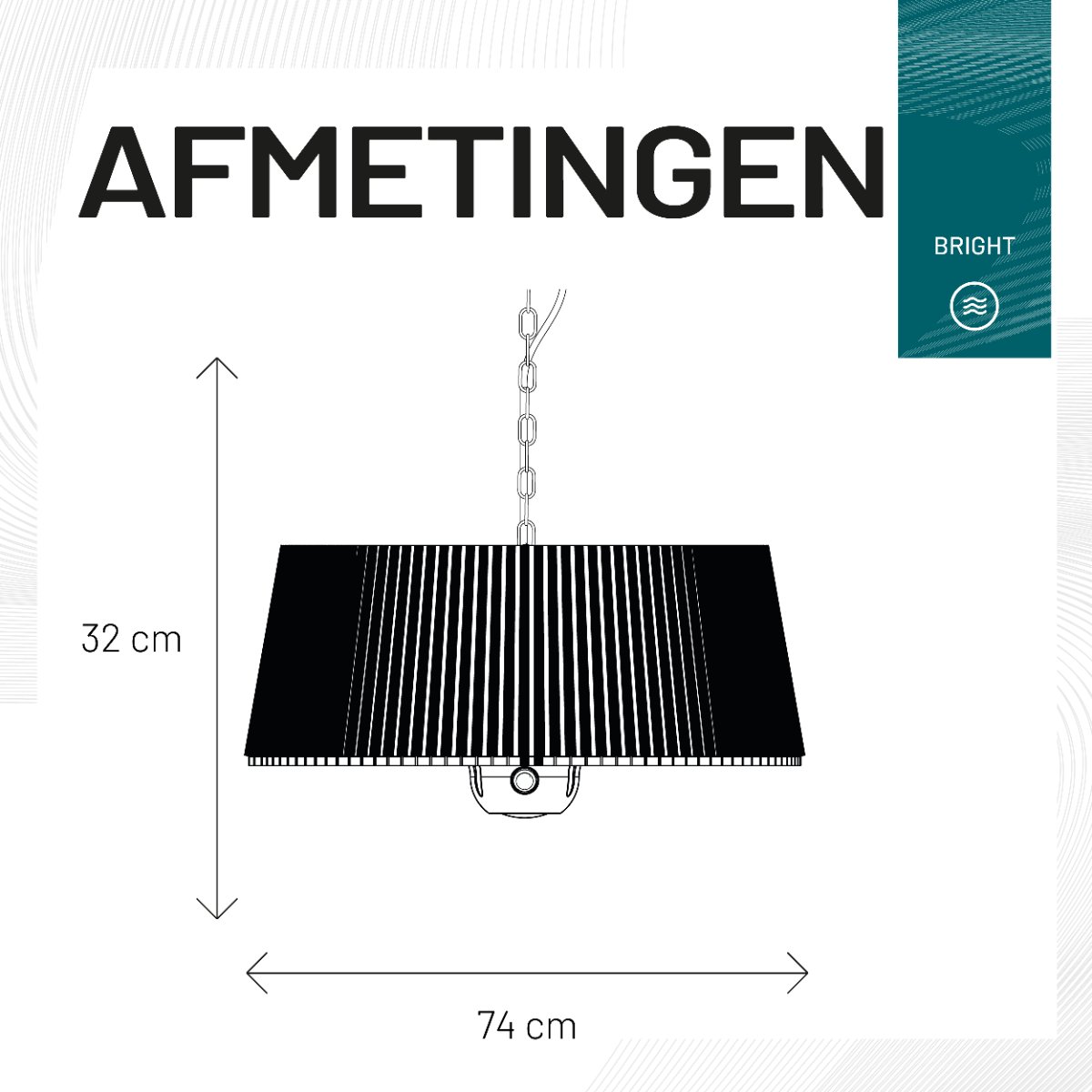 Sunred Artix Bright 1800 W - Hanging patio heater - White