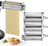 Bol.com 3-delige handmatige pastamachine roestvrij staal roestvrijstalen verse handmatige pastarollermachine Italiaanse platte d... aanbieding