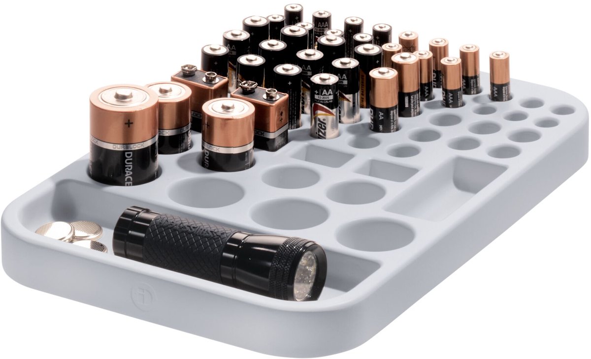 iDesign - Eco Tray Lade Organizer 2 Vaks - Gerecycled Kunststof - Grijs -