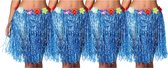 Toppers in concert - Fiestas Guirca Hawaii verkleed rokje - 4x - voor volwassenen - blauw - 50 cm - hoela rok - tropisch