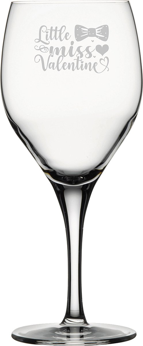Gegraveerde Rode wijnglas 42,5cl Little miss valentine - valentijnsdag - valentijn