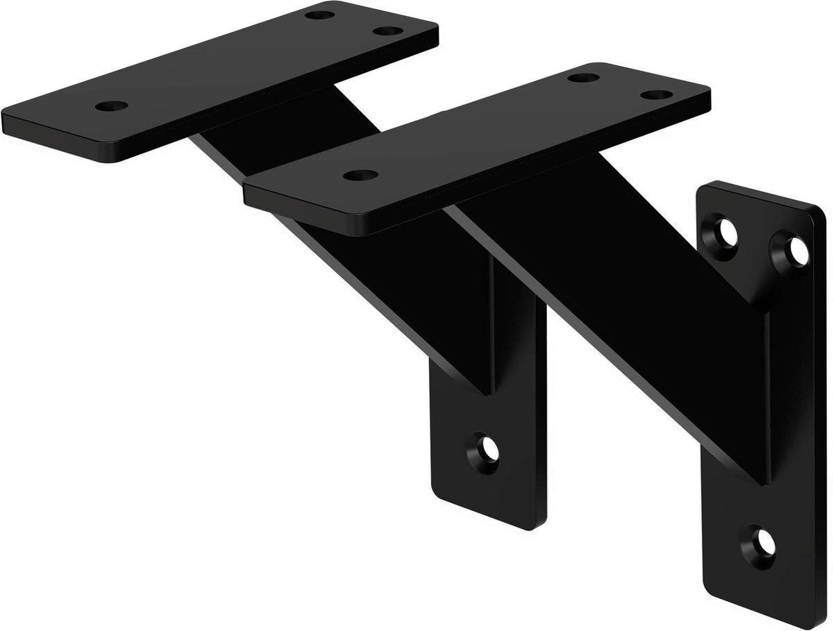 Plankdrager Radiator Plankdrager set van 2 120x120 mm zwart aluminium ML design | bol