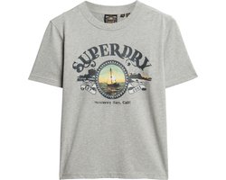 Superdry TRAVEL SOUVENIR RELAXED TEE Dames - Grijs - Maat S