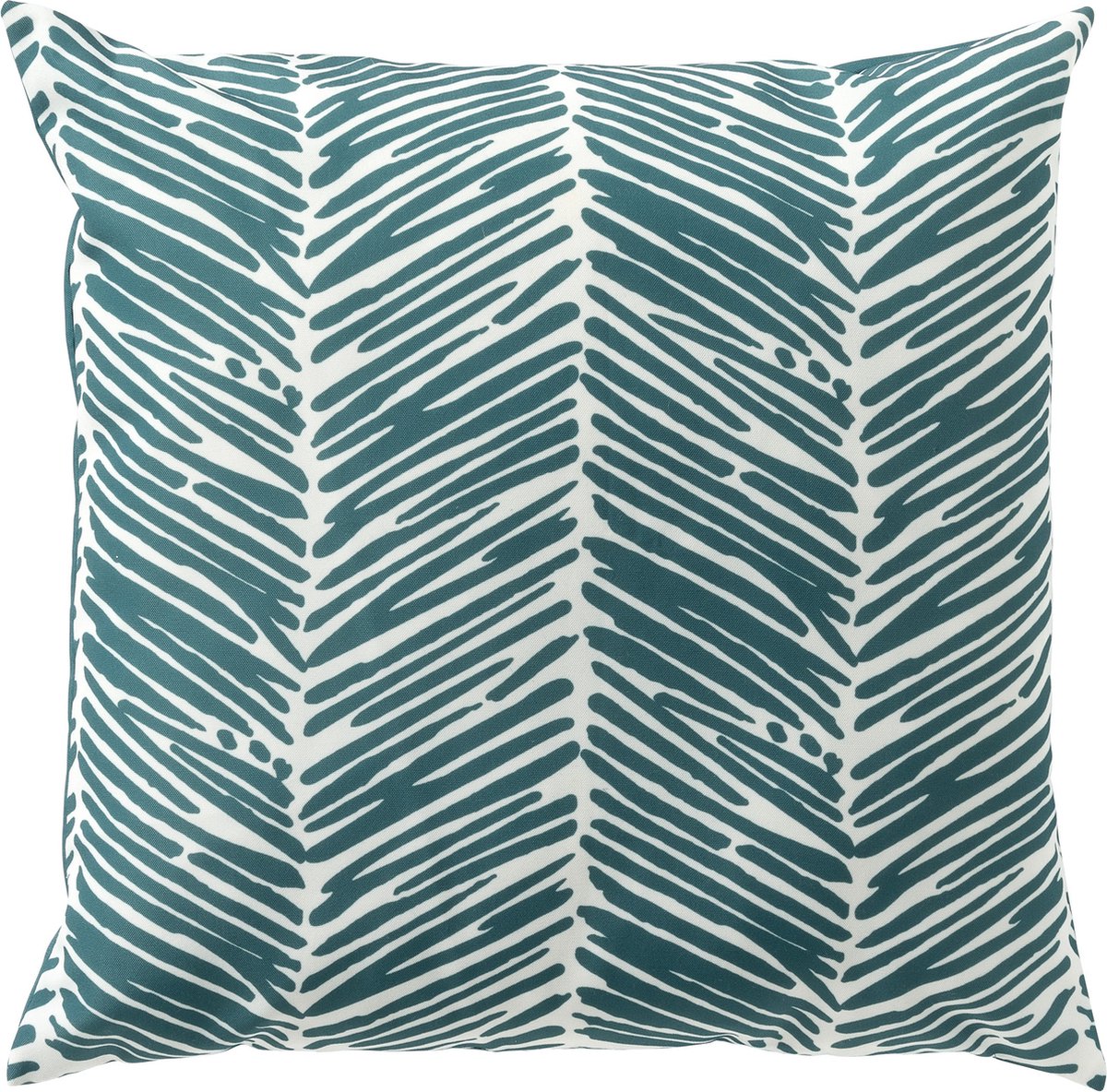 Dutch Decor DEAN - kussenhoes outdoor 45x45 cm - waterafstotend en uv-bestendig - gestreept - Sagebrush Green - groen, wit