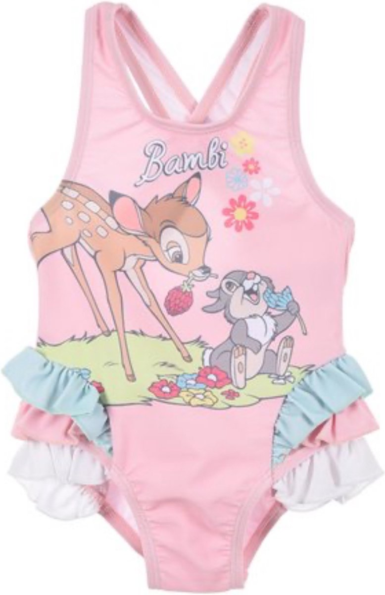 Disney Badpak / Zwempak - Bambi en Stampertje - Roze - Maat 92/98 (tot 36 maanden)