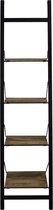 Decoratie Ladder - 40x55x220cm - Naturel/Zwart - Mangohout/IJzer- handdoekladder, decoratie ladder, wandrek ladder, decoratie trap, decoratierek, ladderrek, houten ladder, handdoekrek badkamer, ladder handdoekenrek