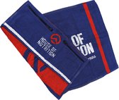 House of Nutrition - Sports Towel (84 x 50 cm - Blauw) met opbergvakjes en sleeve - 100% katoen - Fitness handdoek