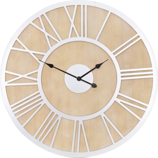 FLEXISTYLE Digits Eco Grote wandklok in houtlook, vierkant, stil, voor woonkamer, slaapkamer, gemaakt in de EU (zwart, 60 cm