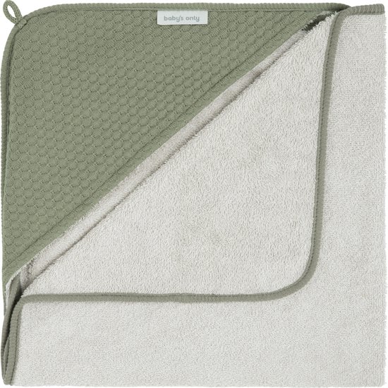 Baby's Only Baby badcape - Omslagdoek - Handdoek met capuchon Sky - Urban Green - 75x85 cm - Badstof
