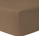 Princess Line- Comfortabel Ultra-Soft-Hoeslaken -100% katoen-Jersey -Stretch -Strijkvrij- Rondom elastiek-Hoekhoogte tot 30cm Eenpersoons -80x200 cm-Donkerbruin