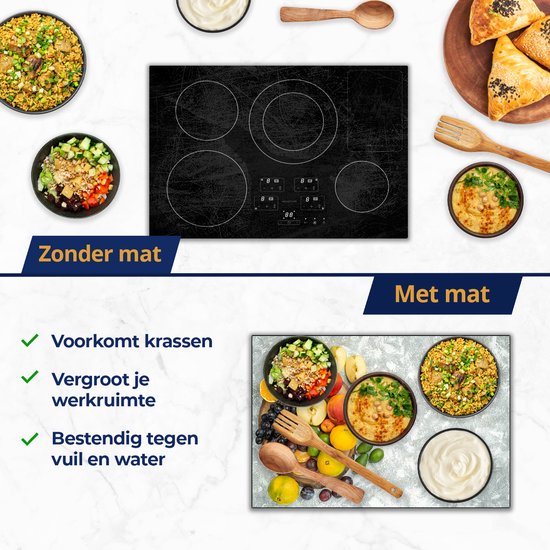 Chefcare Inductie Beschermer Fruit op een Boomstam - 90x52 cm - Afdekplaat Inductie - Kookplaat Beschermer - Inductie Mat