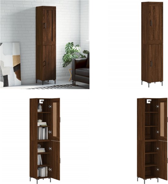 vidaXL - Boekenkast met 5 vakken - Artisanaal eiken - Bewerkt hout