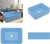 vidaXL Wastafel 41x30x12 cm keramiek mat lichtblauw - Luxe Wasbak - Luxe Wasbakken - Keramische Wastafel - Keramische Wastafels