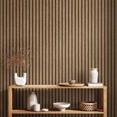 Behang houtlook beige bruin PintWalls II 391091 akoestische panelen houten wand 10,05 m x 0,53 m Made in Germany