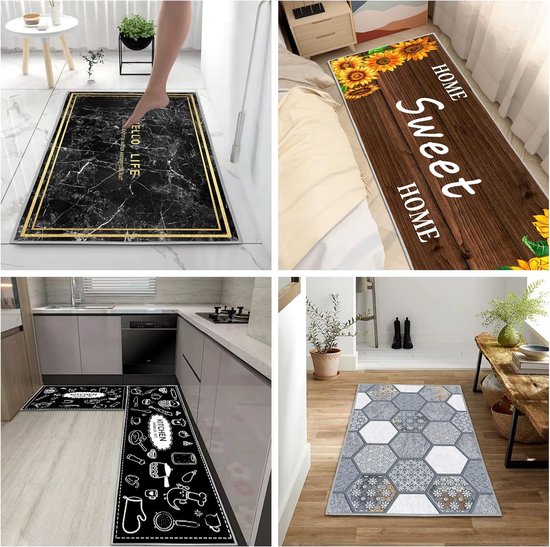 LY4U 2-teiliges Rutschfestes Küchenteppich Set, Waschbare Moderne Matten und Teppiche LY4U 2-teiliges Rutschfestes Küchenteppich Set, Waschbare Moderne Matten und Teppiche