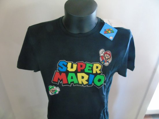 Super Mario - T-shirt - zwart - Luigi en Mario - XXL - Tshirt - luigi - Mario bros -