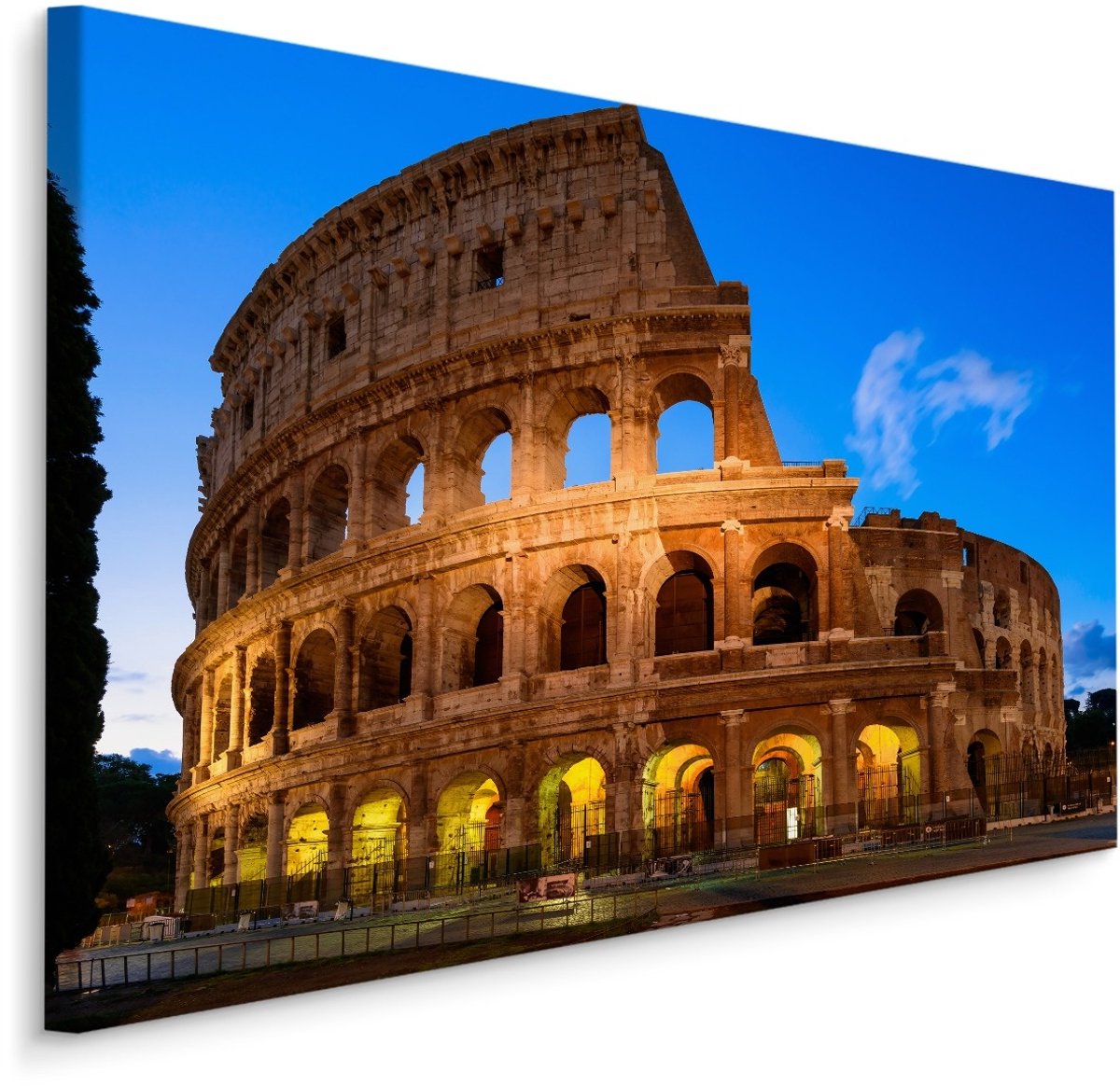 karo-art Schilderij - Het Colosseum bij avond, Premium print, 5 maten Multikleur