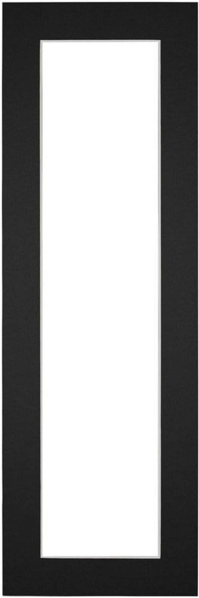 Passe-Partout Fotomaat 10x30 cm - Lijstmaat 20x60 cm - Zwart - Museumkarton - Fotolijst niet inbegrepen