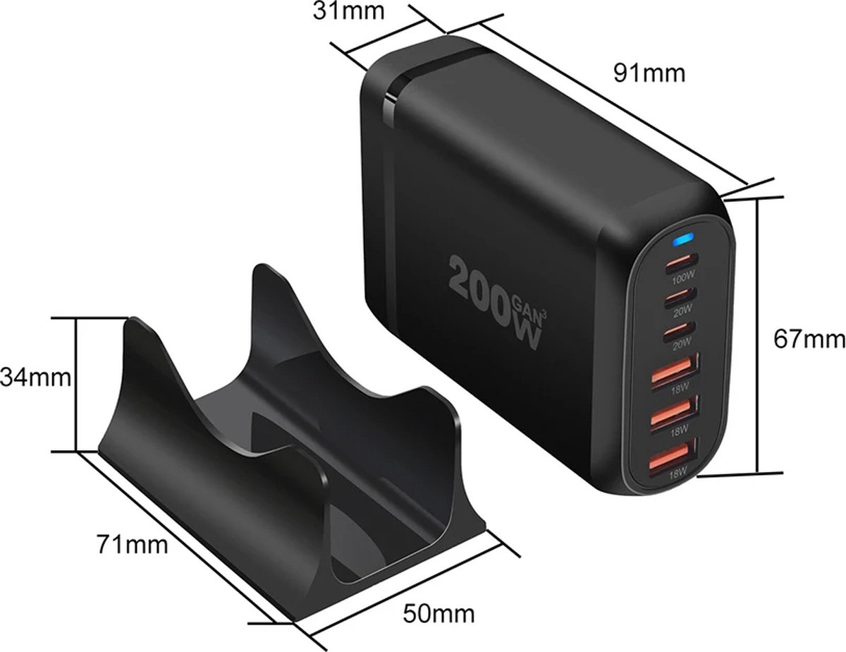 Mophie Powerstation Plus 10.000 mAh Powerbank met USB-C en Lightning Kabel