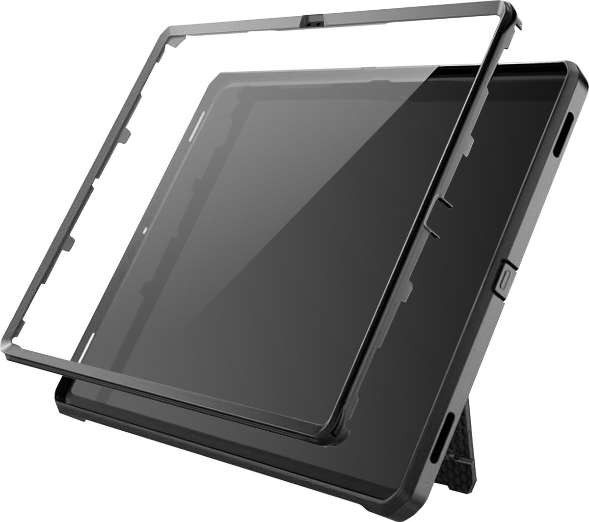 Supcase Unicorn Beetle Pro Tablethoes - Geschikt voor Samsung Galaxy Tab S9 Ultra - Met ingebouwde screenprotector - Kickstand - Full Body Protectie - Zwart