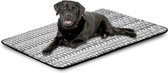 Aio - Lit pour chien / Tapis pour animaux - antidérapant - tapis éponge - 100x70 cm - gris avec blanc