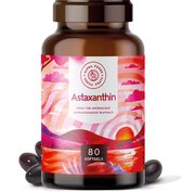 Alpha Foods Astaxanthin 12 mg - Gemaakt van pure Haematococcus Pluvialis microalgen en geoptimaliseerde biologische beschikbaarheid met lijnolie - 80 Vegan softgels