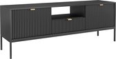 PASCAL MORABITO Tv-meubel met 2 deurtjes, 1 lade en 1 nis - Zwart - LIOUBA - van Pascal Morabito L 154 cm x H 56 cm x D 39 cm